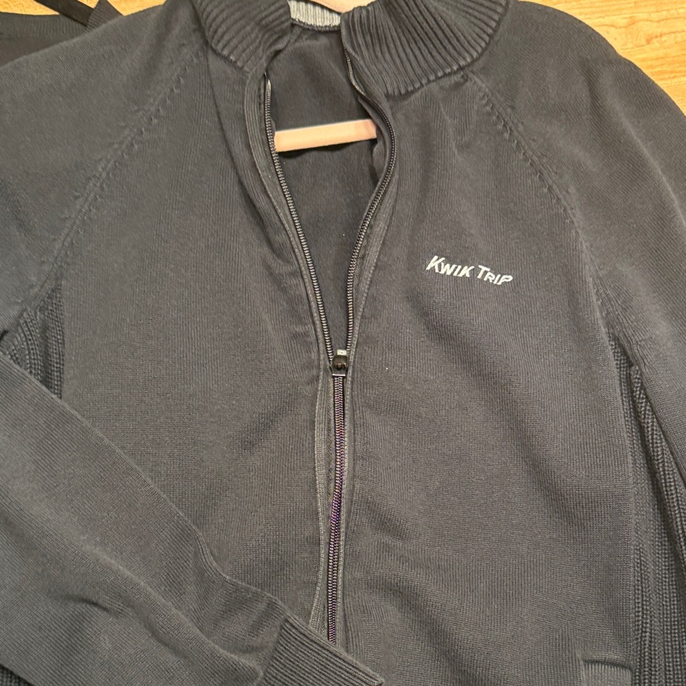 Lands' End Women's Gray Zip-Up Cardigan